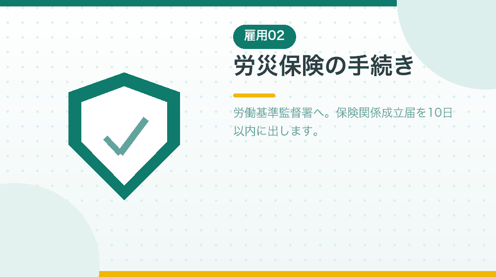 労災保険の手続きを、会社設立後の実務として解説する|合同会社の会社設立の解説イラスト