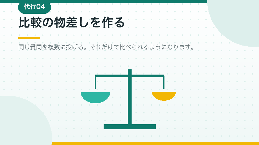 比較の物差しを作る方法を、会社設立の実務から解説|合同会社の会社設立の解説イラスト