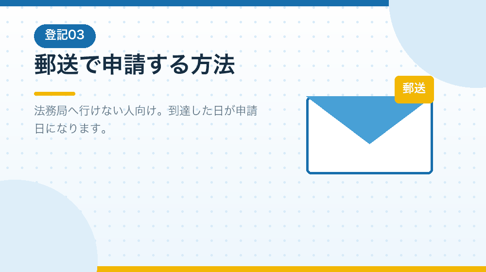 郵送で申請する方法と注意点を解説する|合同会社の会社設立の解説イラスト