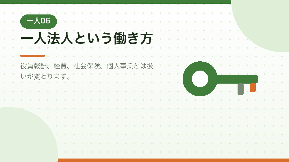 一人の合同会社で使える働き方を、会社設立後の視点で解説|合同会社の会社設立の解説イラスト